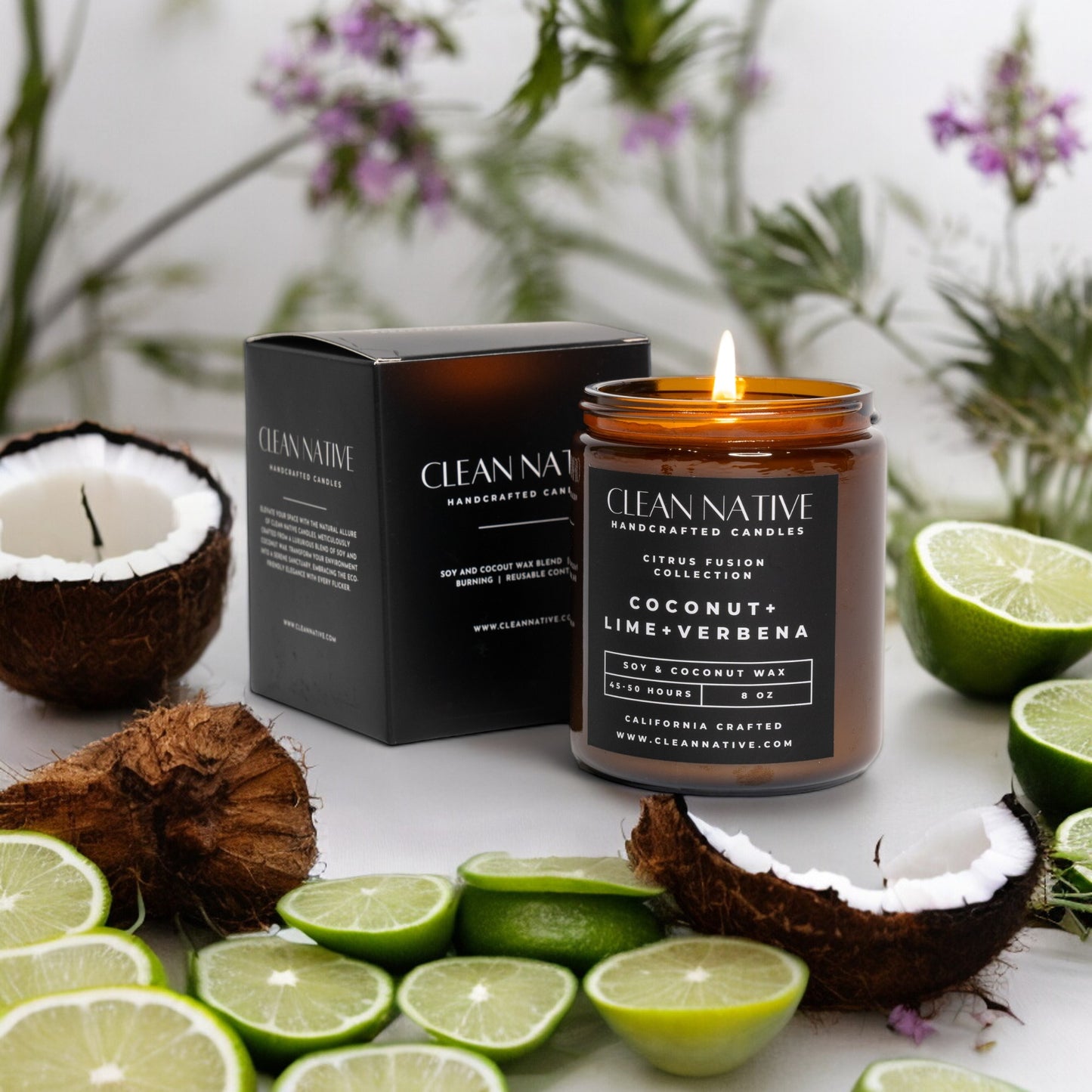 Coconut Lime Verbena: Soy & Coconut Wax Candle