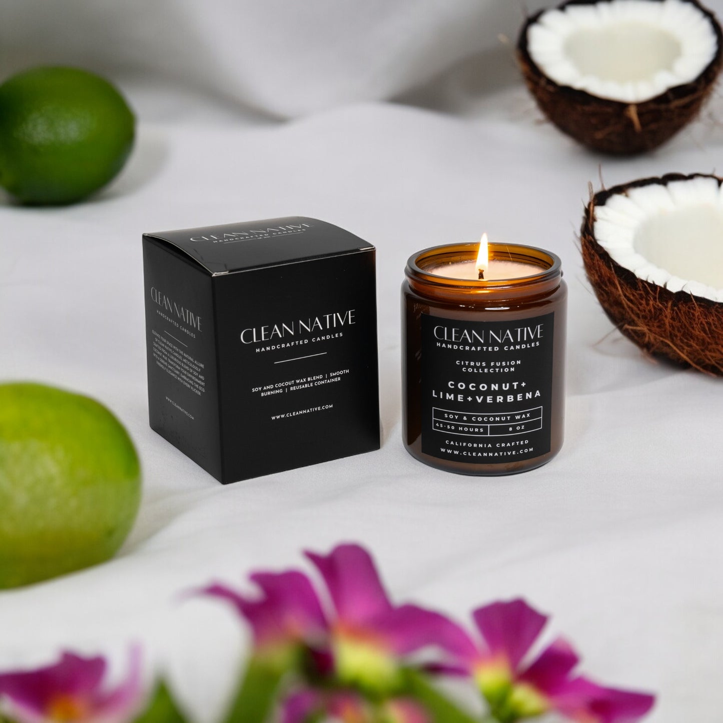 Coconut Lime Verbena: Soy & Coconut Wax Candle