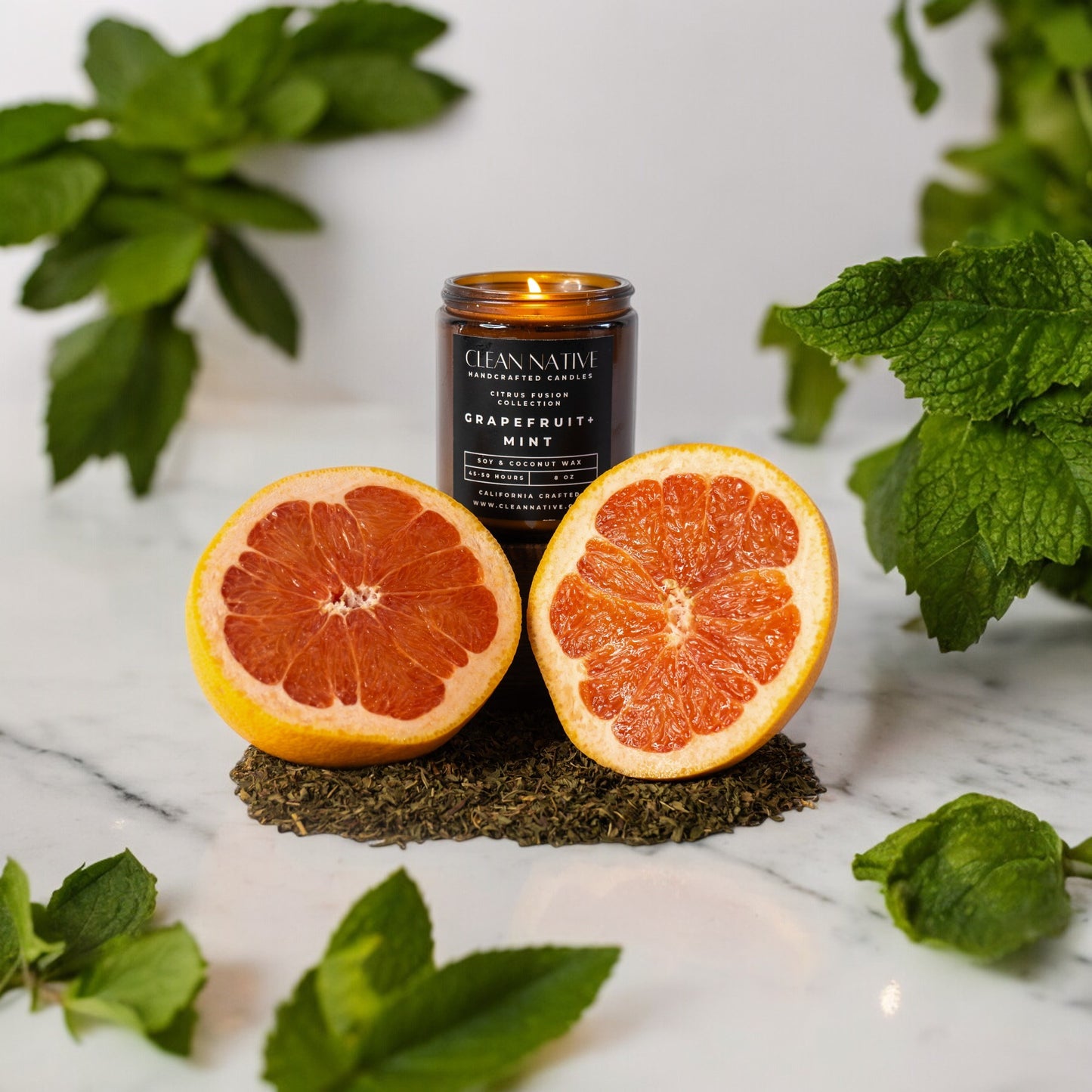 Grapefruit Mint Soy & Coconut Wax Candle